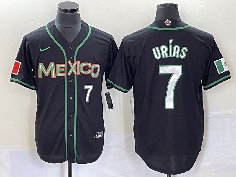 Men 2023 World Cub Mexico #7 Urias Black white Nike MLB Jersey20->more jerseys->MLB Jersey